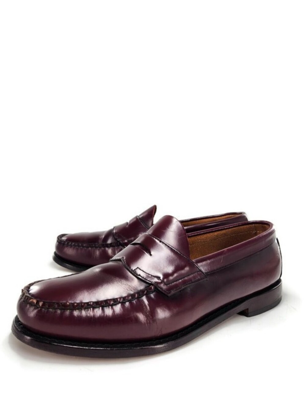 Weejuns G.H. Bass & Co. Burgundy Leather Moc-Toe Slip-On Penny Loafers